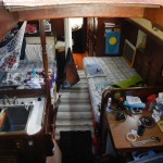 View from the companionway fwd - our boat is tight but comfy!