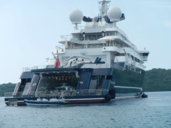 Microsoft guys mega yacht.  2 helicopters and 2 submarines !